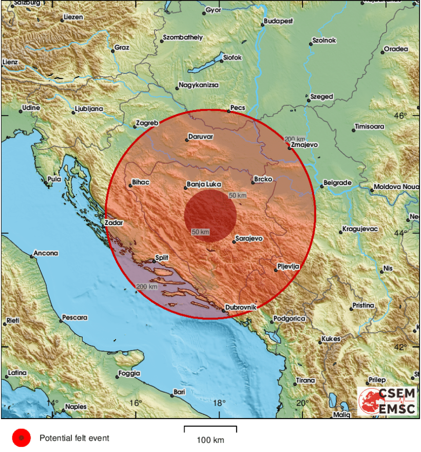 Potres je zabilježen u ponedjeljak u 22 sata - Drugi danas - Još jedan potres u BiH